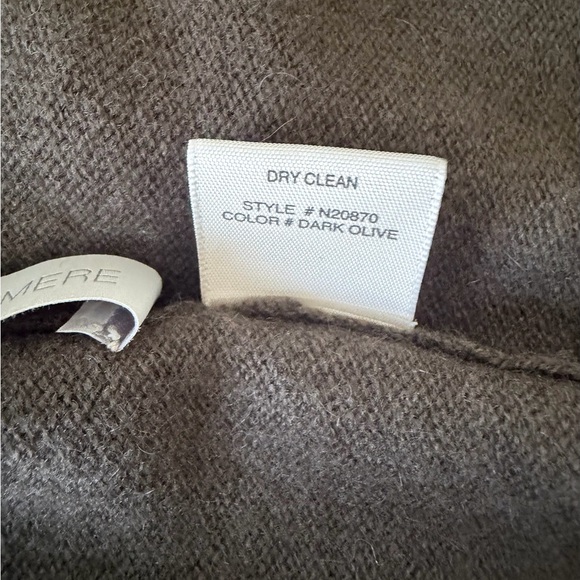 NakedCashmere Dark Olive Cashmere V-Neck Tie-Front Knit Sweater Cardigan Sz M - Picture 4 of 9